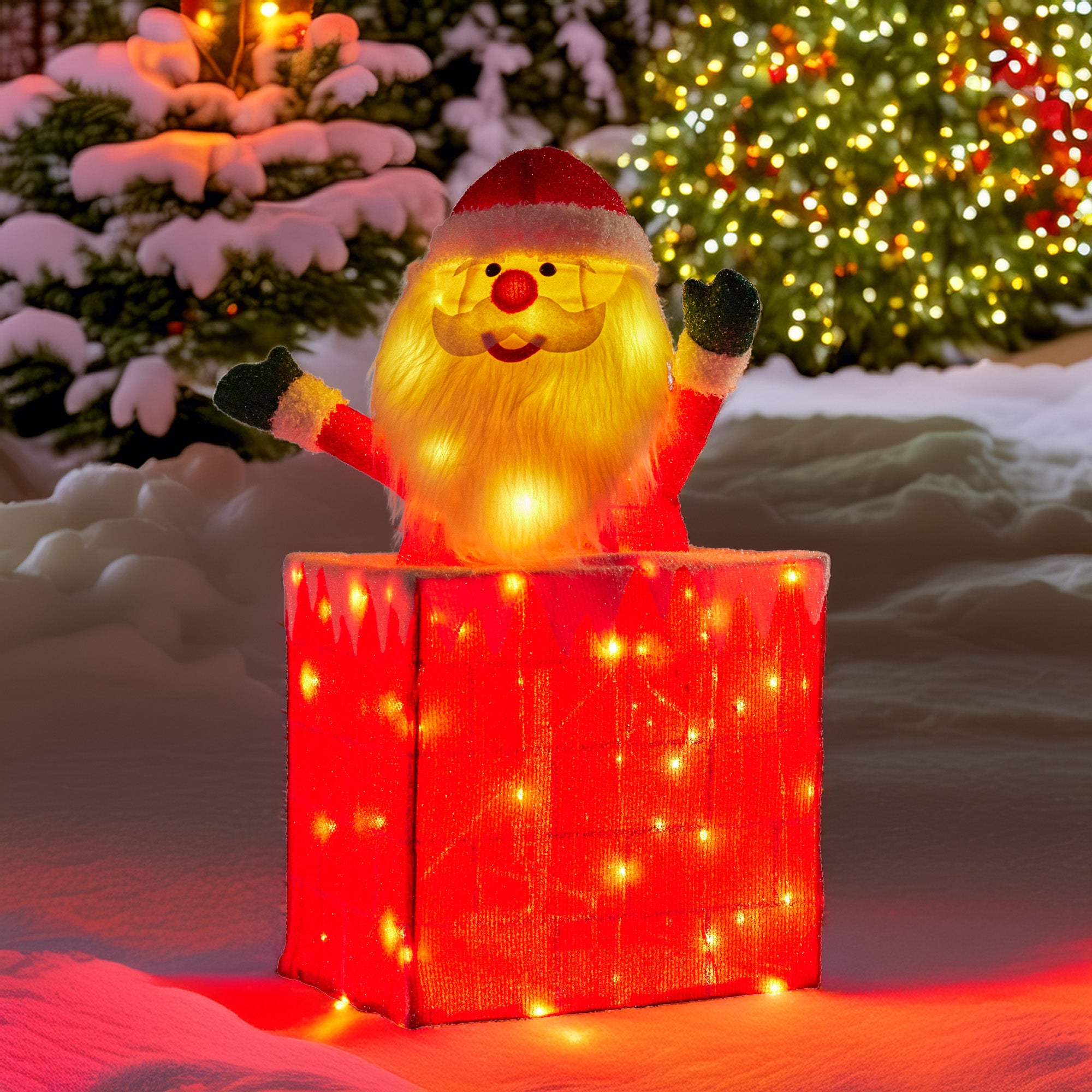 76cm Animated Santa in Chimney with LED Lights