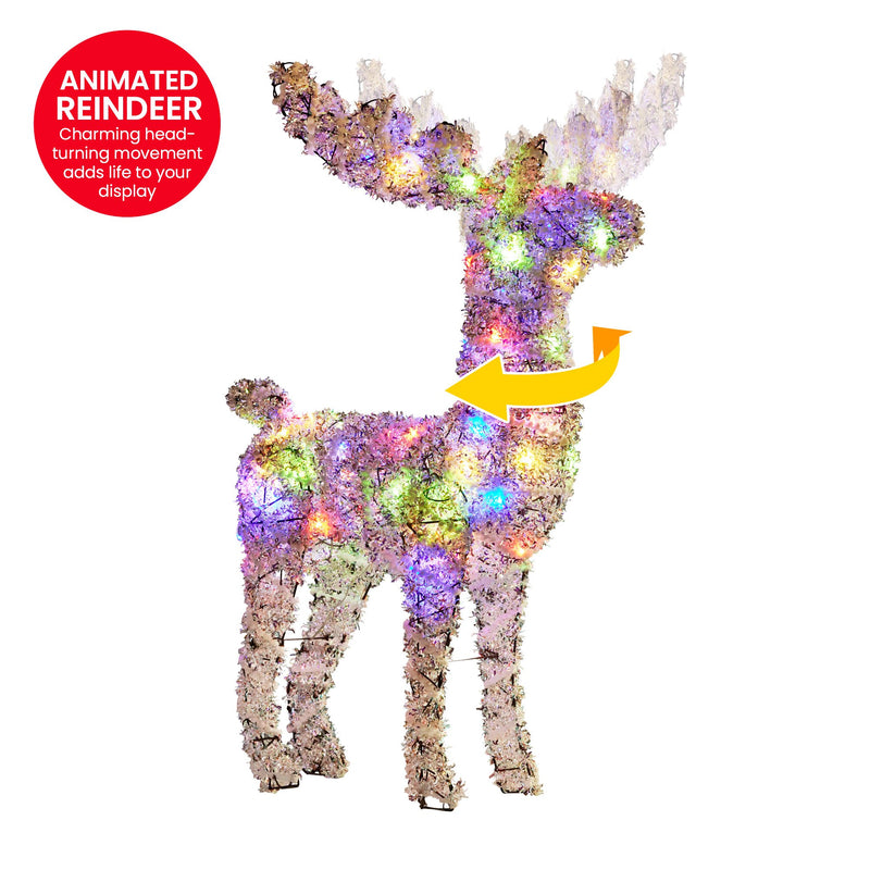 112cm Animated Reindeer with LED Lights