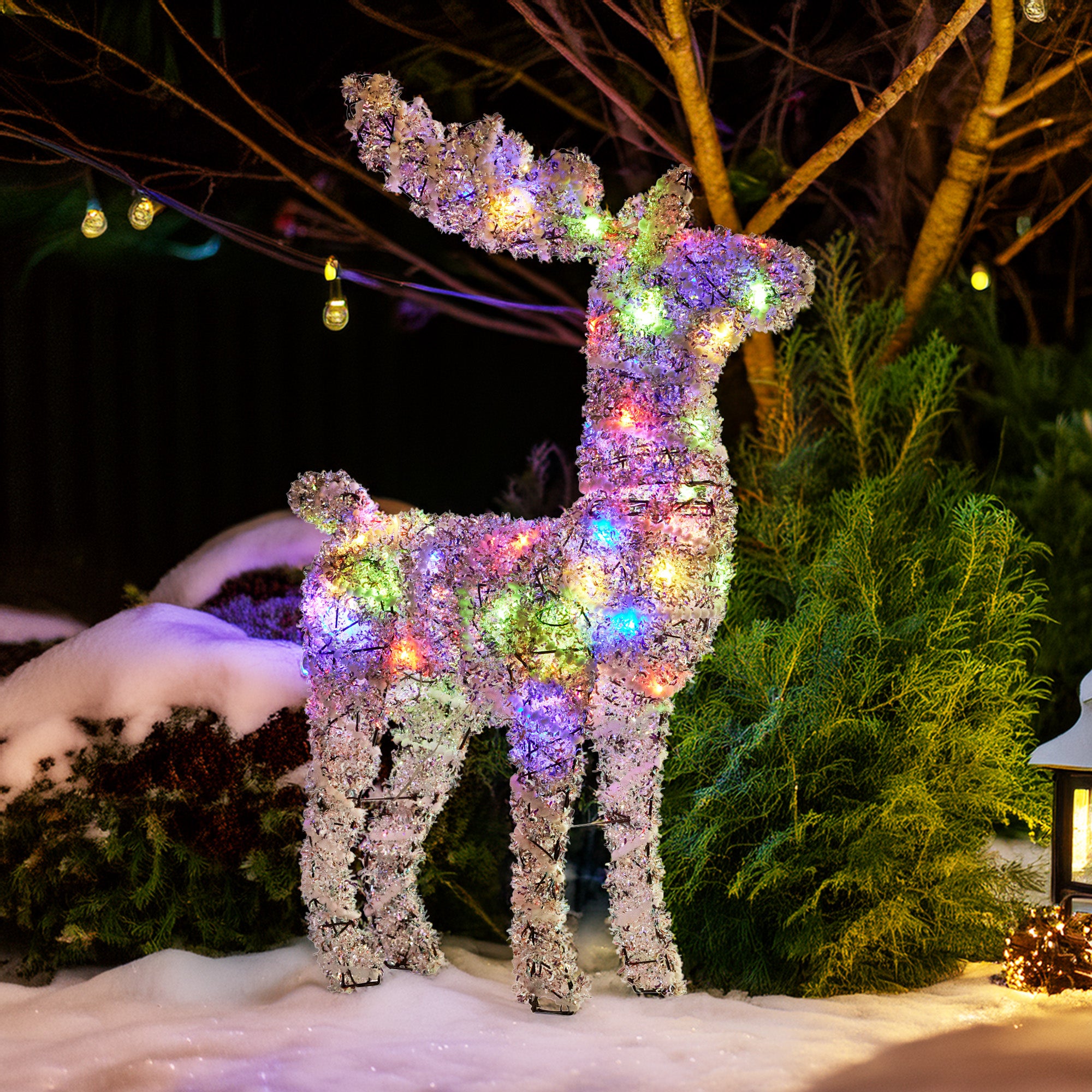 112cm Animated Reindeer with LED Lights