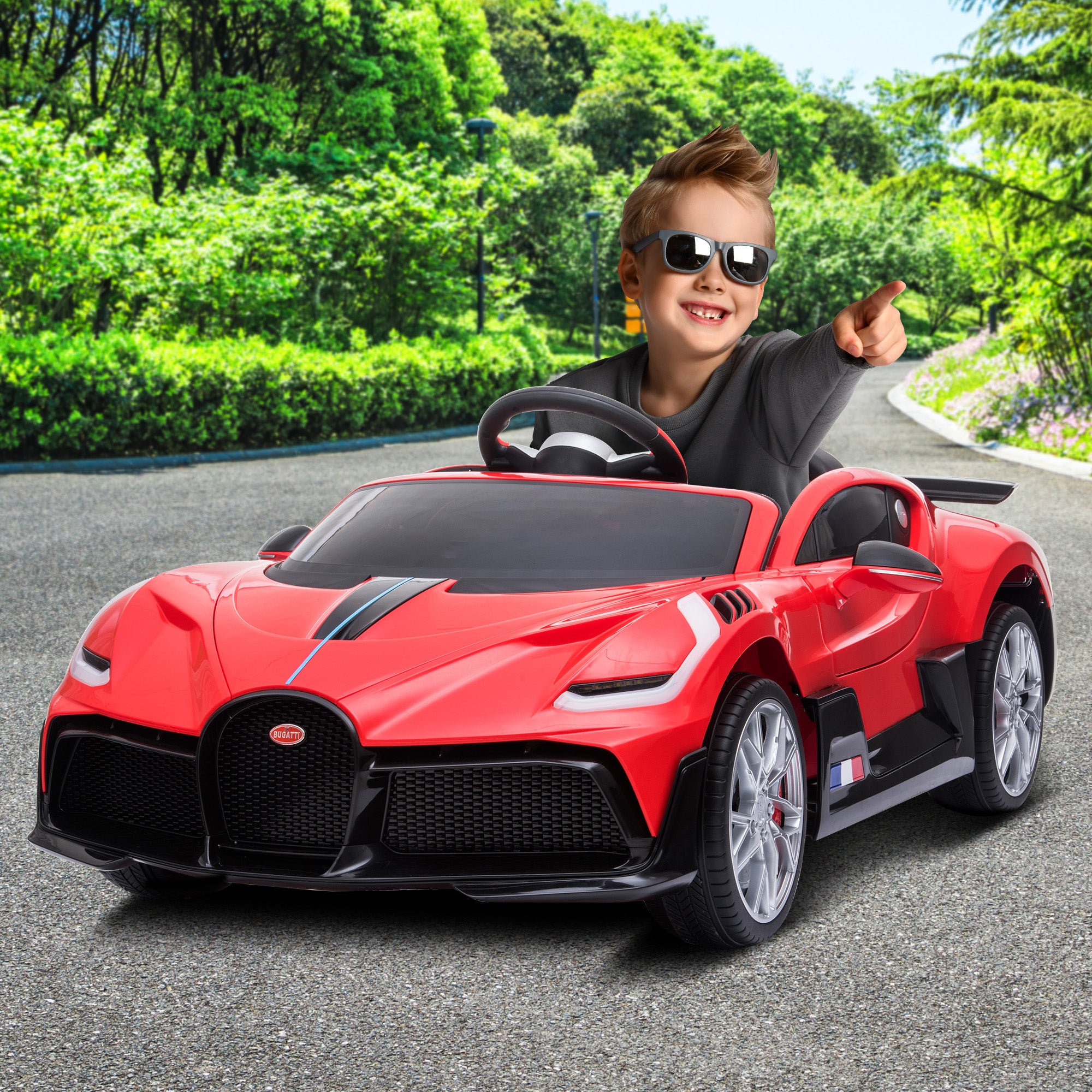 Kahuna Kids Electric Ride-On Car – Bugatti Divo Licensed (Red)