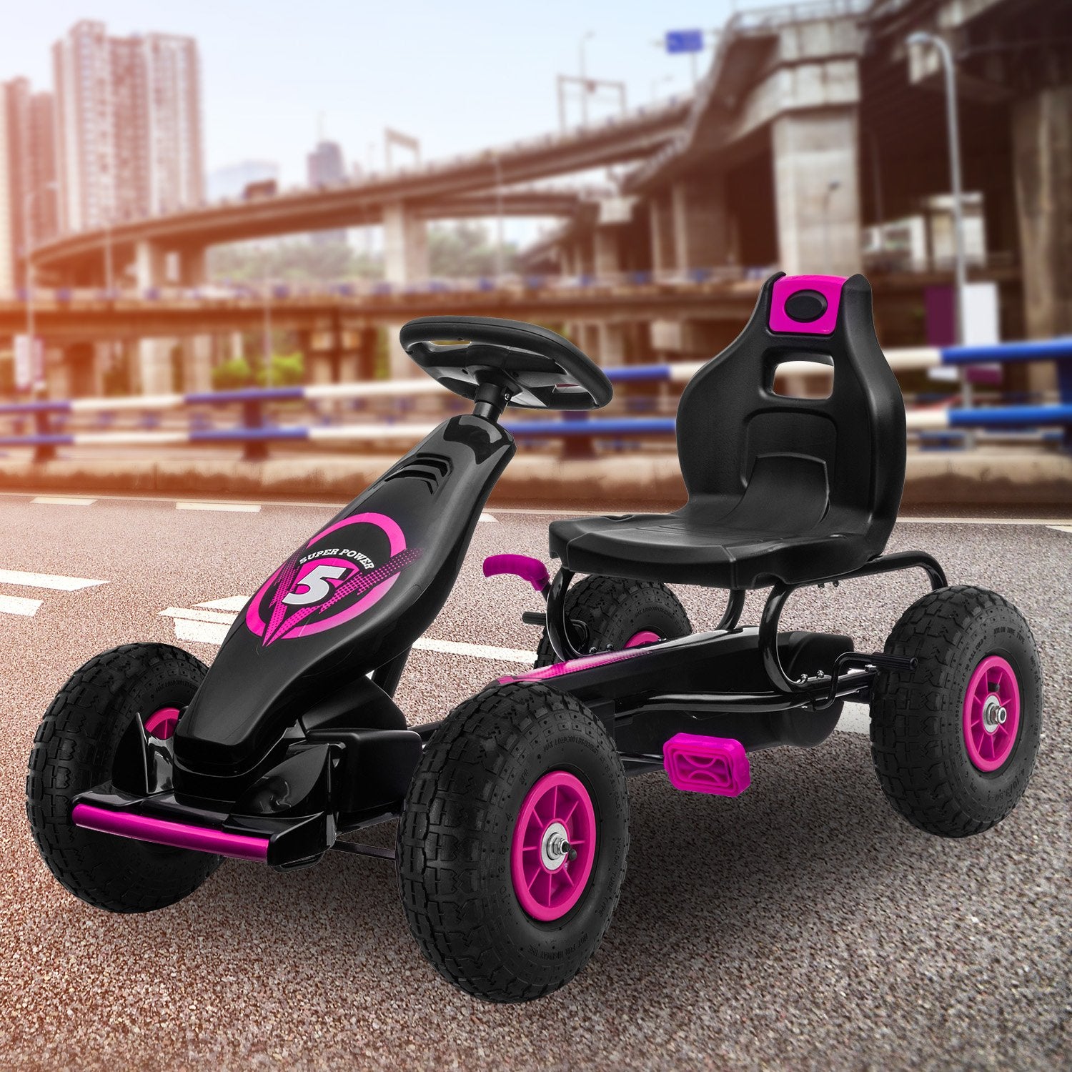Kahuna G18 Pedal-Powered Kids Go Kart Pink