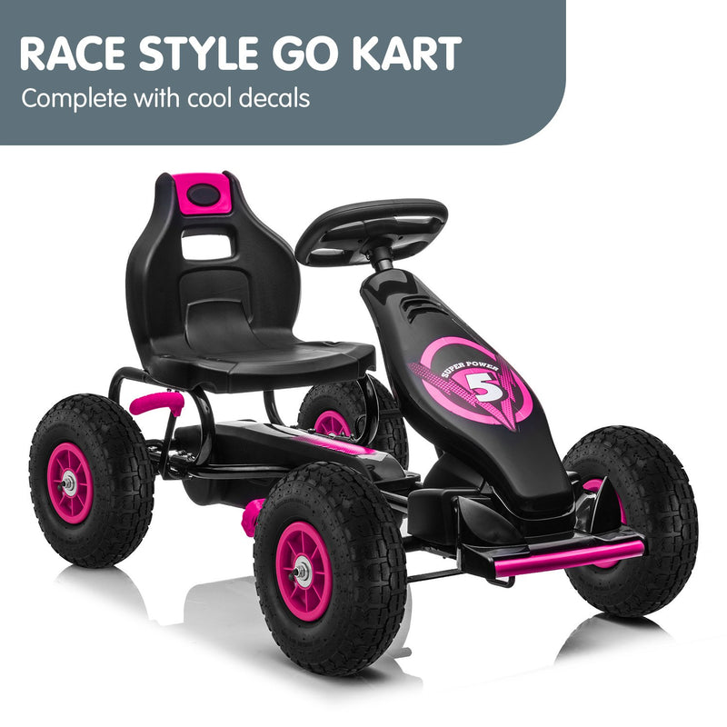 Kahuna G18 Pedal-Powered Kids Go Kart Pink
