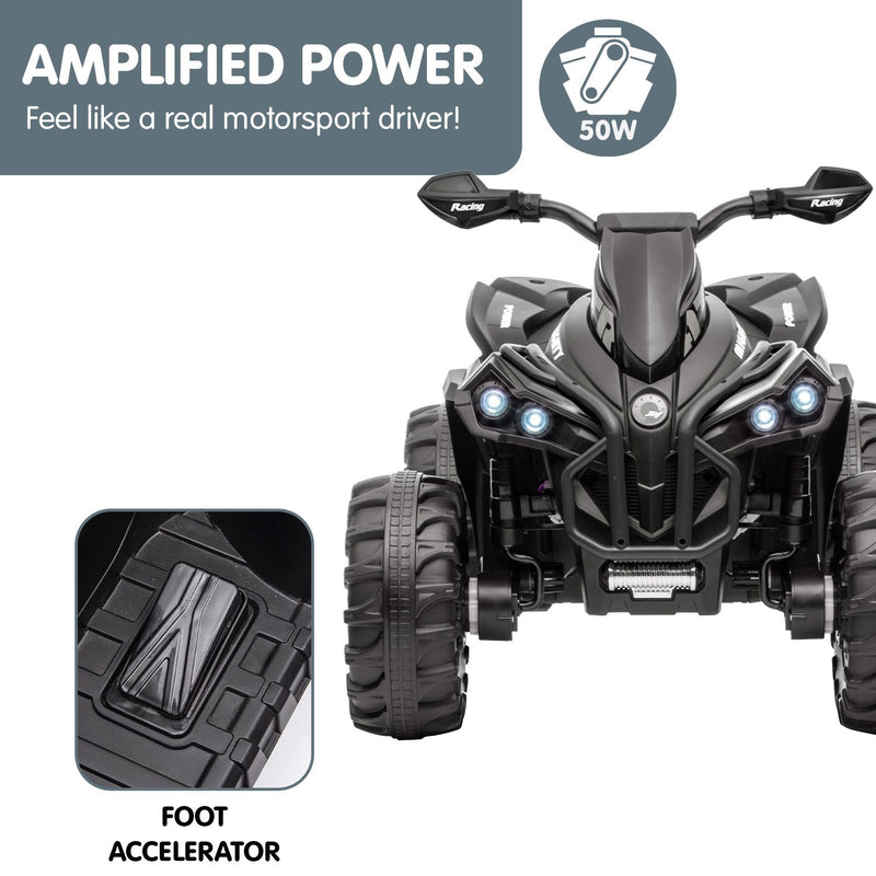 Kahuna GTS99 Kids Electric Ride-On Quad Bike – 50W (Black)