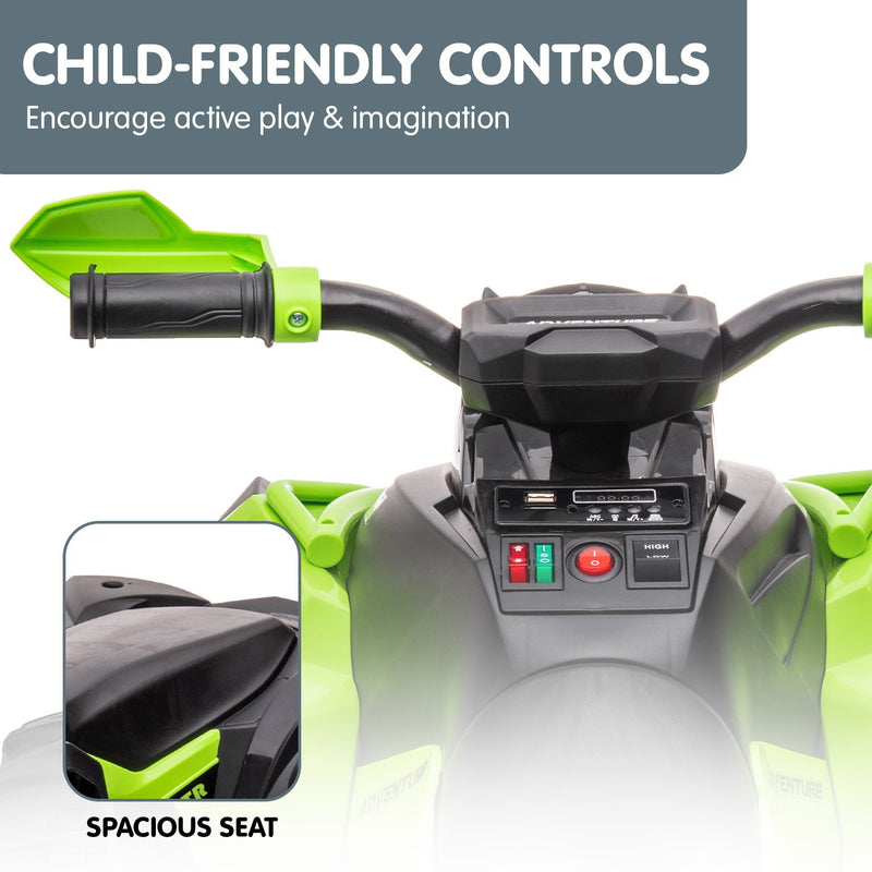 Kahuna GTS99 Kids Electric Ride-On Quad Bike – 50W (Green)