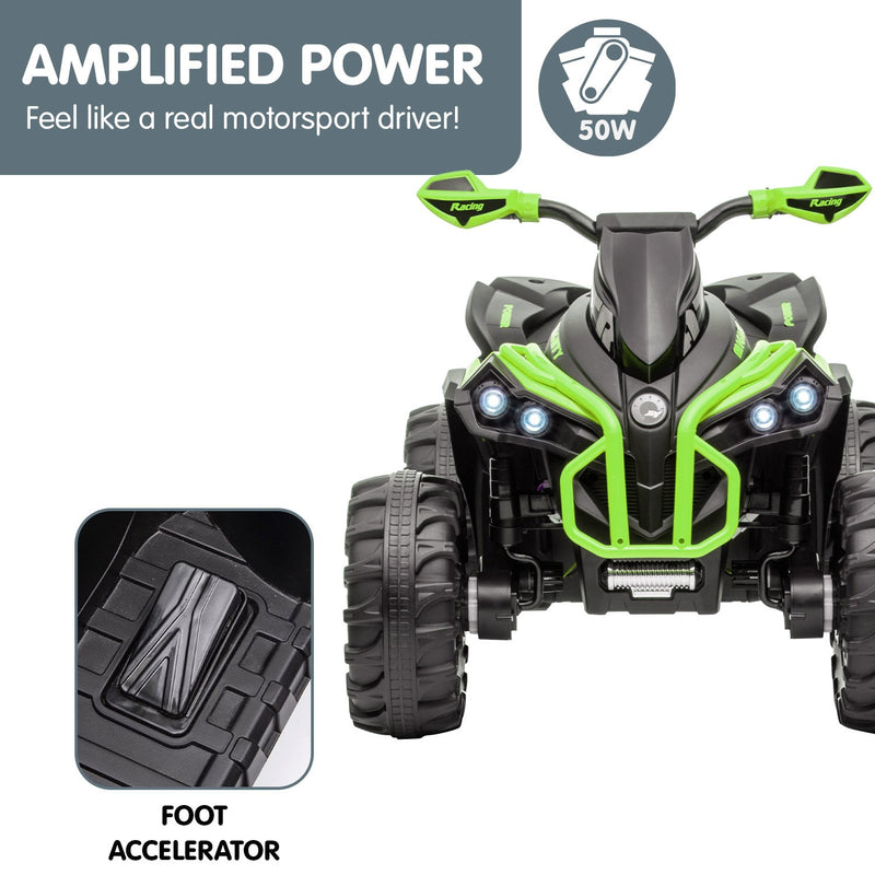 Kahuna GTS99 Kids Electric Ride-On Quad Bike – 50W (Green)