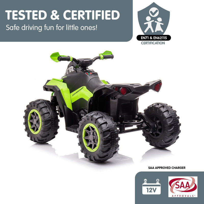 Kahuna GTS99 Kids Electric Ride-On Quad Bike – 50W (Green)
