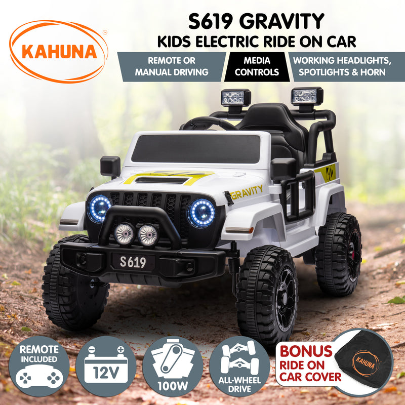 Kahuna S619 Gravity Kids Electric Ride-On Car – White