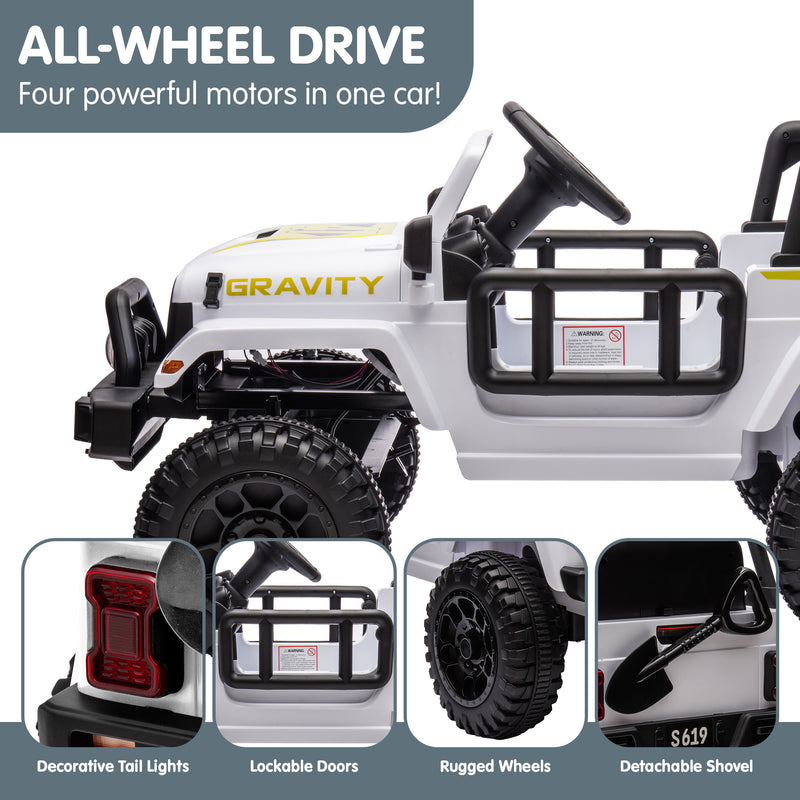 Kahuna S619 Gravity Kids Electric Ride-On Car – White