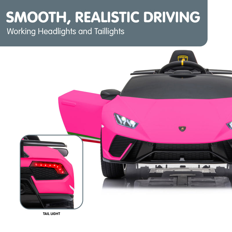 Kahuna Kids Electric Ride-On Car – Lamborghini Licensed, Remote Control (Pink)