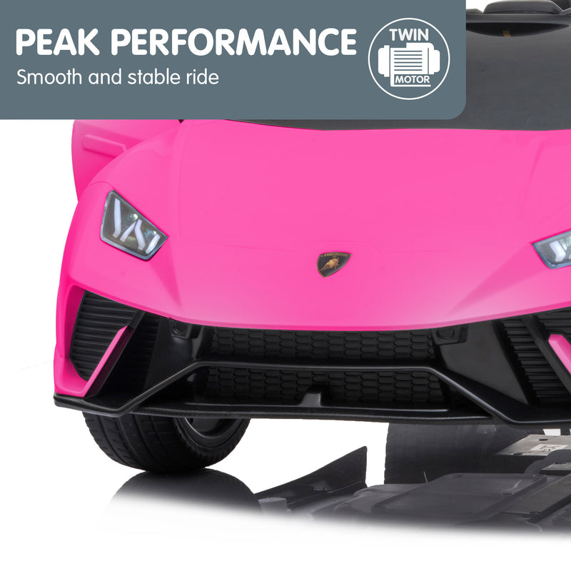 Kahuna Kids Electric Ride-On Car – Lamborghini Licensed, Remote Control (Pink)