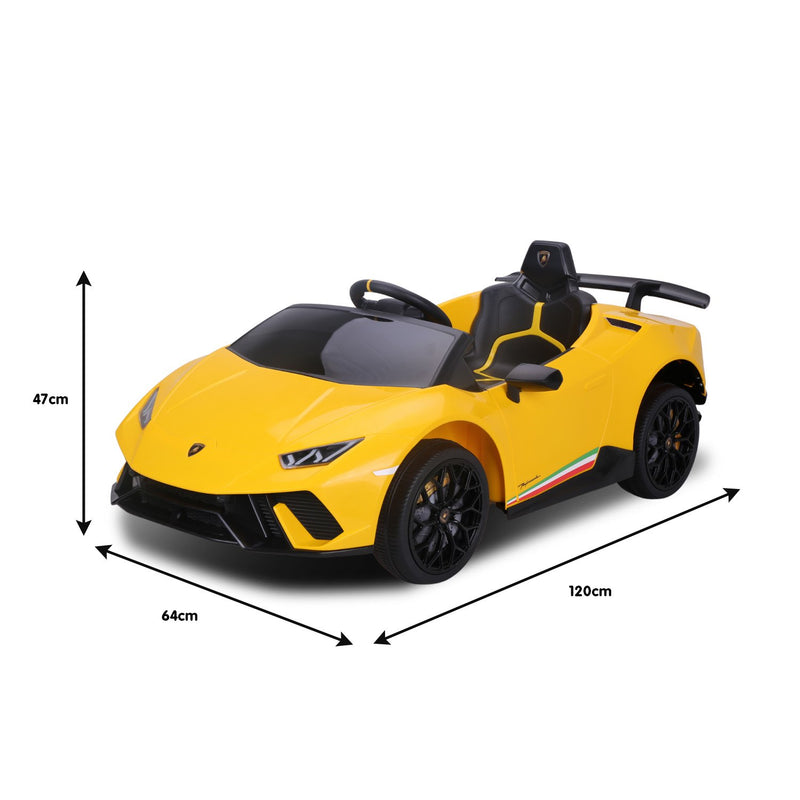 Kahuna Kids Electric Ride-On Car – Lamborghini Licensed, Remote Control (Yellow)