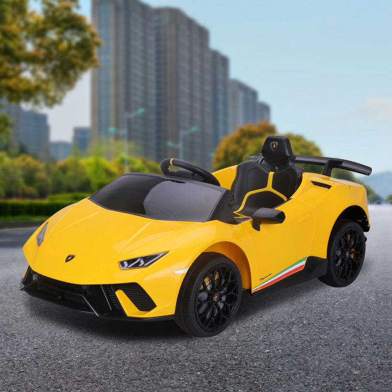 Kahuna Kids Electric Ride-On Car – Lamborghini Licensed, Remote Control (Yellow)