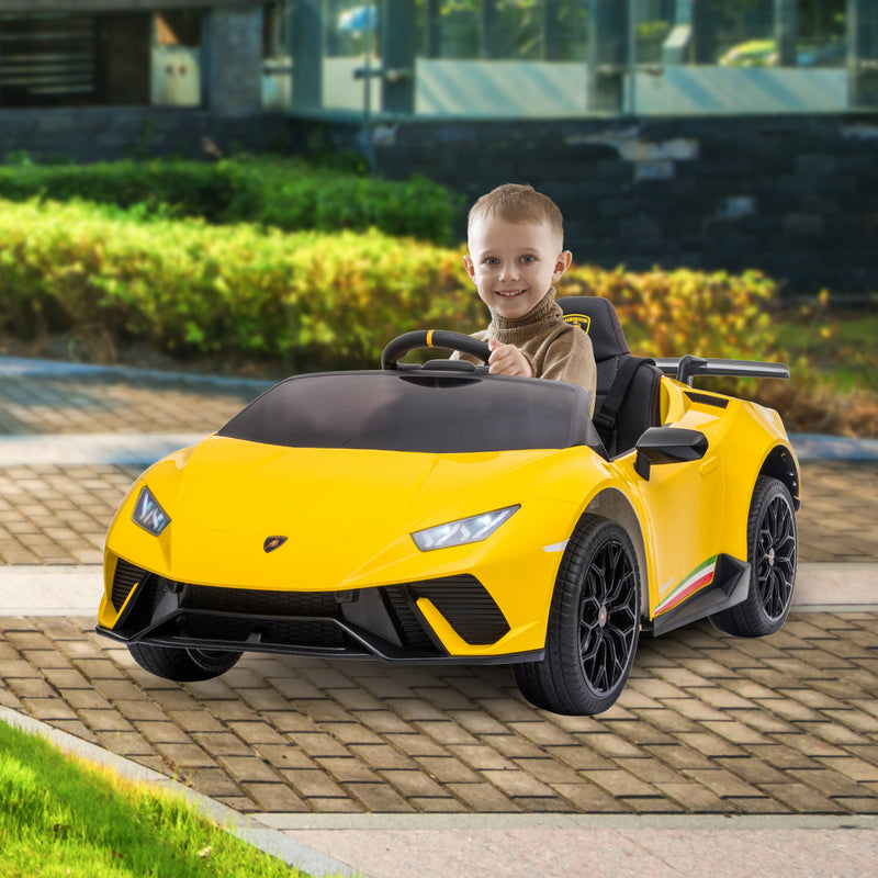 Kahuna Kids Electric Ride-On Car – Lamborghini Licensed, Remote Control (Yellow)