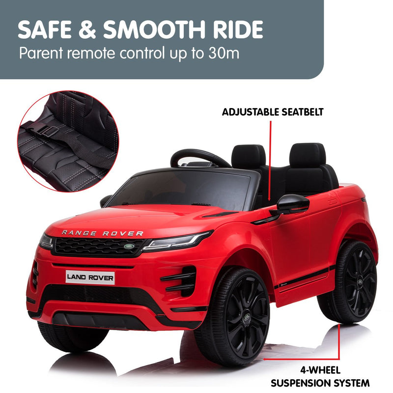 Kahuna Kids Electric Ride-On Car – Land Rover Licensed, Remote Control (Red)