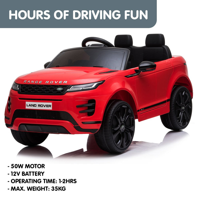 Kahuna Kids Electric Ride-On Car – Land Rover Licensed, Remote Control (Red)
