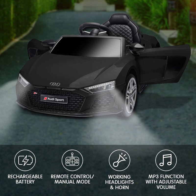 Kahuna Kids Electric Ride-On Car – Audi Sport Licensed, Remote Control (Black)