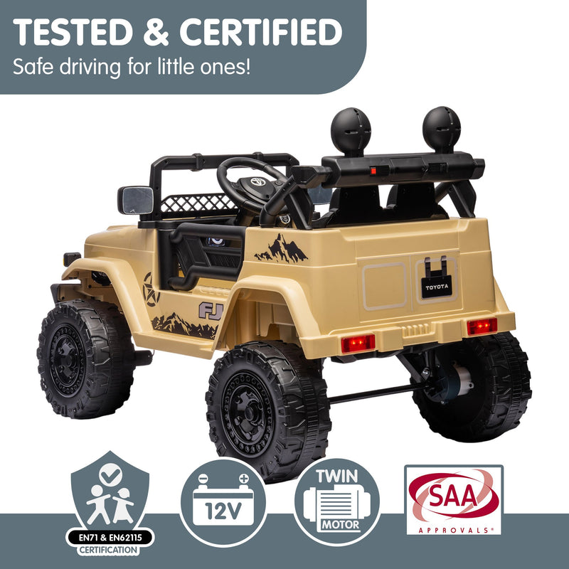 Kahuna Kids Electric Ride-On Car – Toyota FJ Cruiser Licensed (Khaki)