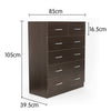 6-Drawer Tallboy Chest – Brown