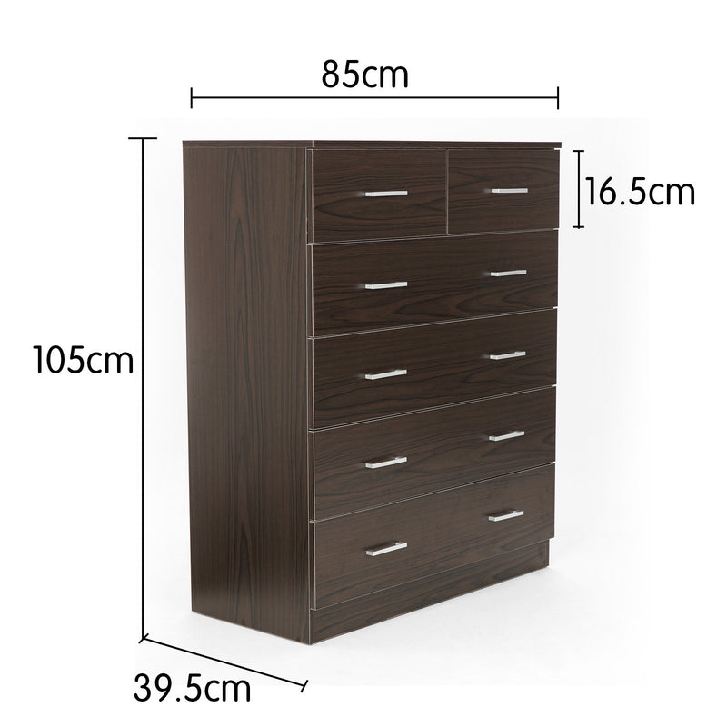 6-Drawer Tallboy Chest – Brown