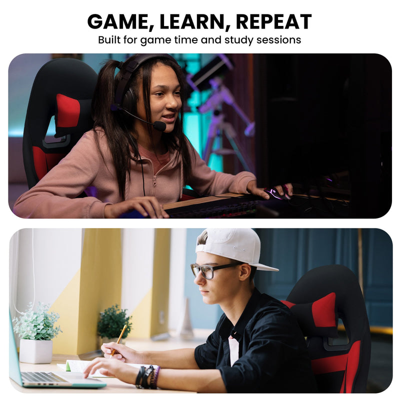 Antre Kids Study & Gaming Chair – Black & Red