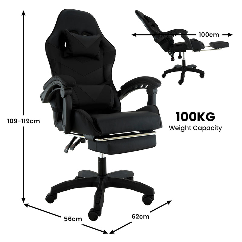 Cueva Reclining High Back Gaming & Office Chair – Black