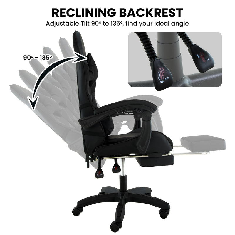 Cueva Reclining High Back Gaming & Office Chair – Black