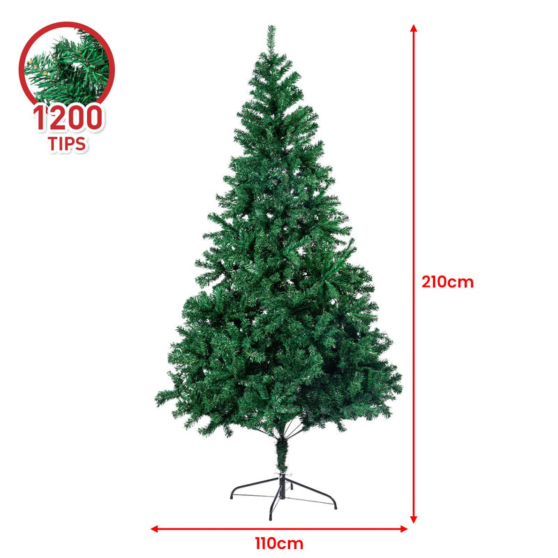 Green Christmas Tree 2.1m 1200 Tips