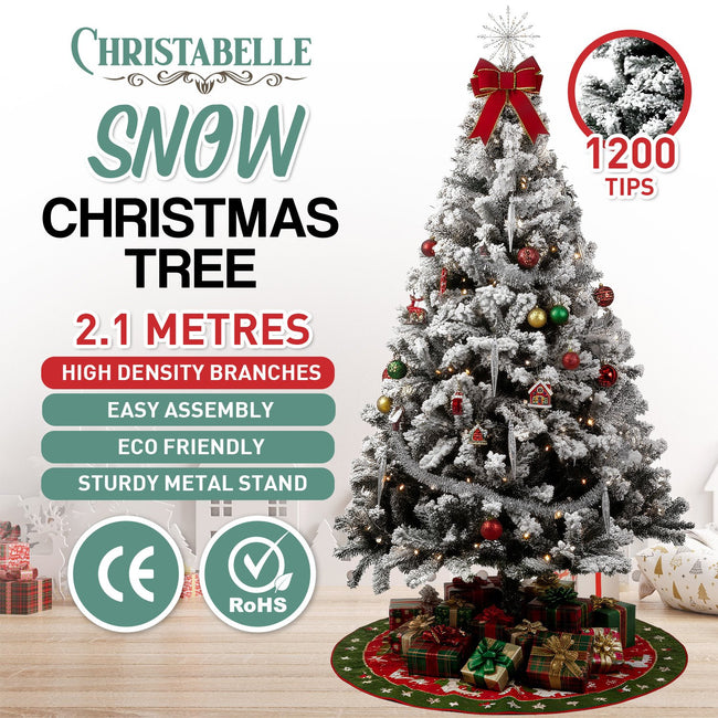 Snow-Tipped Artificial Christmas Tree 2.1m