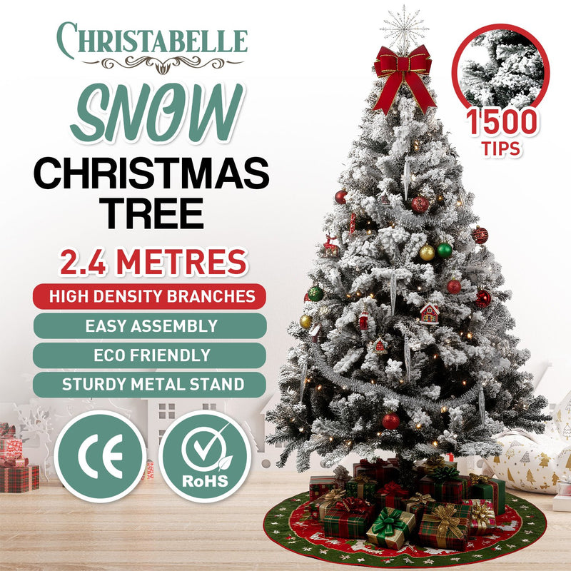 Snow-Tipped Artificial Christmas Tree 2.4m