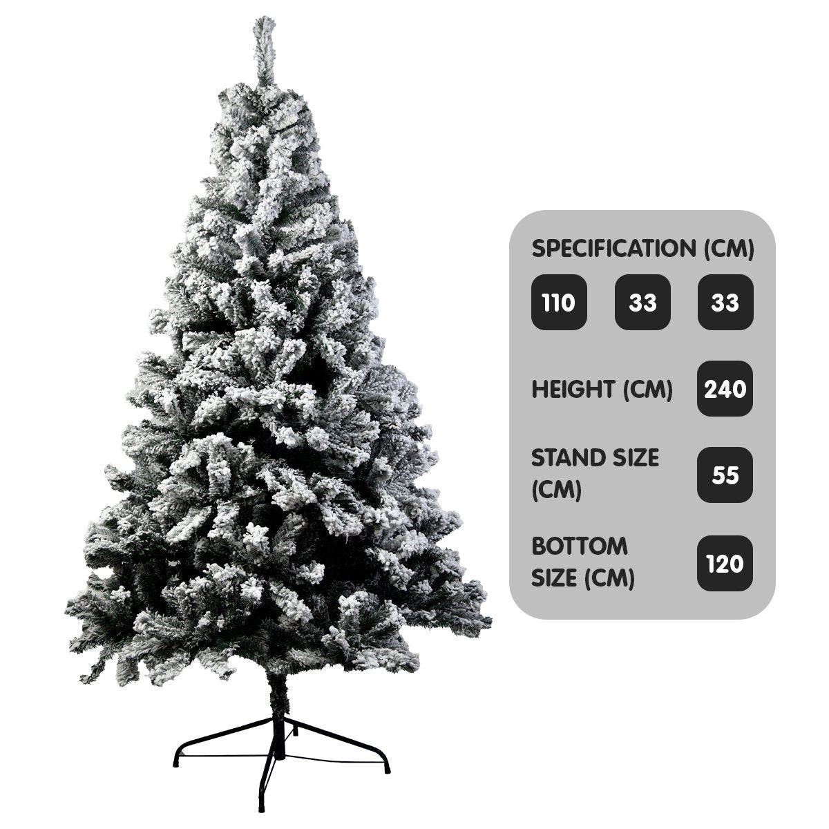 Snow-Tipped Artificial Christmas Tree 2.4m