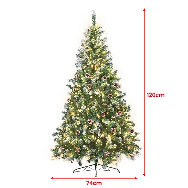 1.2m Pre-Lit LED Christmas Tree with Pine Cones