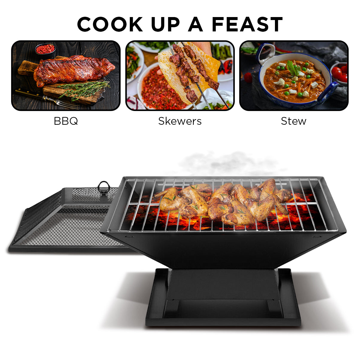 Wallaroo Portable Fire Pit BBQ – Outdoor Cooking & Camping