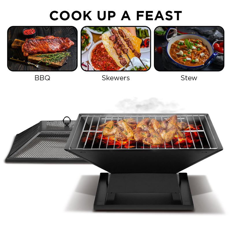 Wallaroo Portable Fire Pit BBQ – Outdoor Cooking & Camping