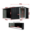 Wallaroo 10x8ft Garden Shed – Semi-Closed Storage, Black