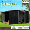 Wallaroo 10x8ft Garden Shed – Semi-Closed Storage, Black