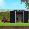 Wallaroo 4x8ft Zinc Steel Garden Shed – Open Storage, Black