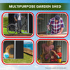 Wallaroo 6x8ft Zinc Steel Garden Shed – Open Storage, Black