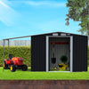 Wallaroo 6x8ft Zinc Steel Garden Shed – Open Storage, Black