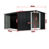 Wallaroo 6x8ft Garden Shed – Semi-Closed Storage, Black