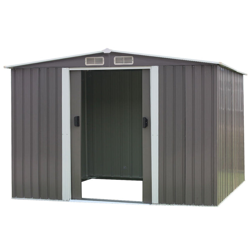 Wallaroo 8x8ft Spire Roof Garden Shed – Outdoor Storage Shelter, Grey