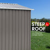 Wallaroo 8x8ft Spire Roof Garden Shed – Outdoor Storage Shelter, Grey