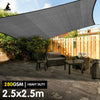 Wallaroo 280gsm Square Shade Sail Canopy 2.5×2.5m – Grey