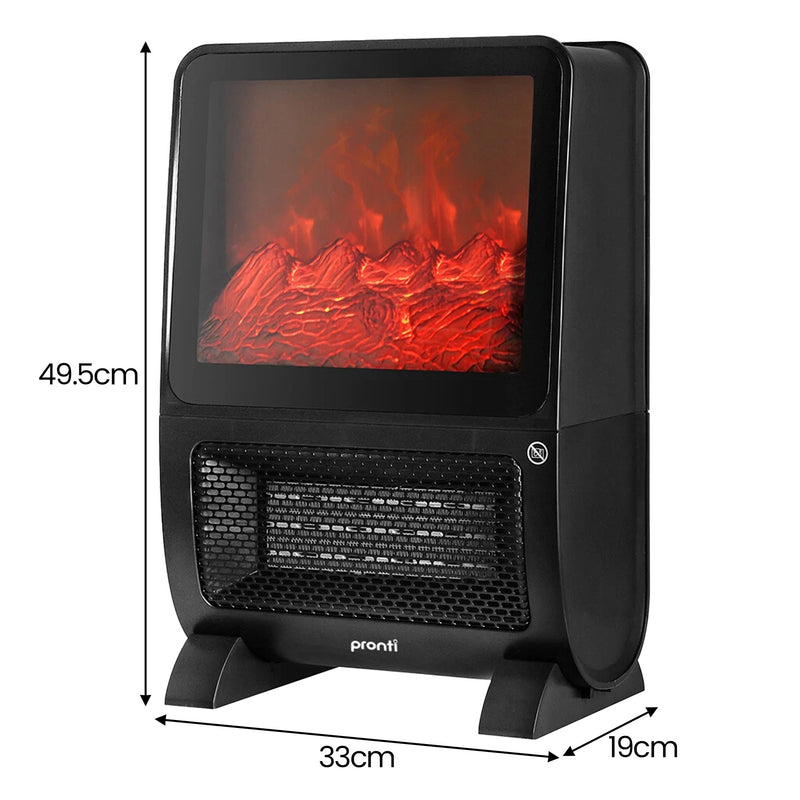 Pronti 2000W 3D Fire PTC Electric Room Heater