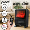 Pronti 2000W 3D Fire PTC Electric Room Heater