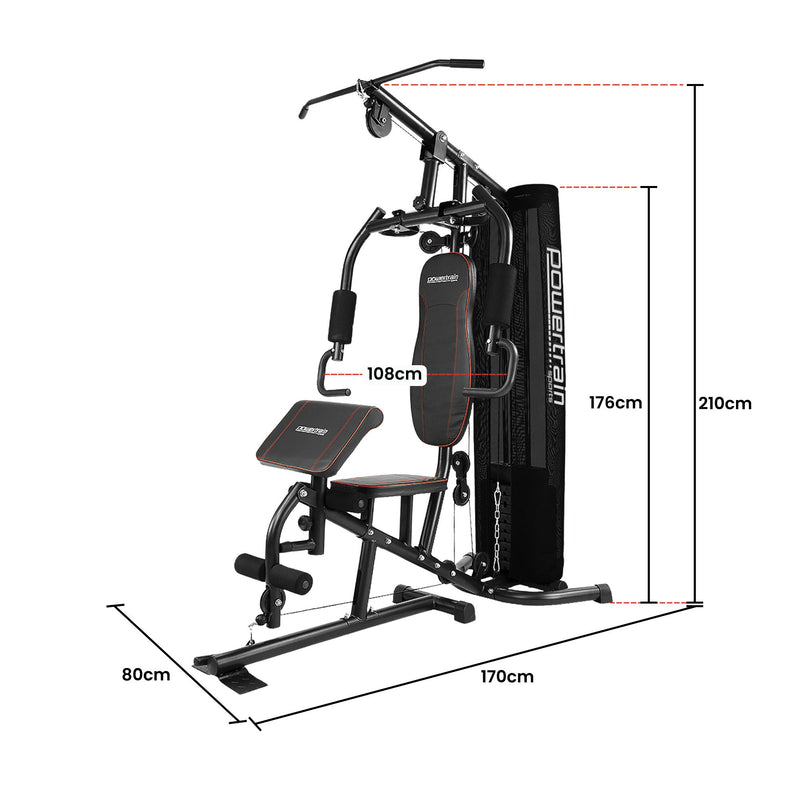 Powertrain Home Gym Multi Station – 68 kg Weight Stack & Preacher Curl