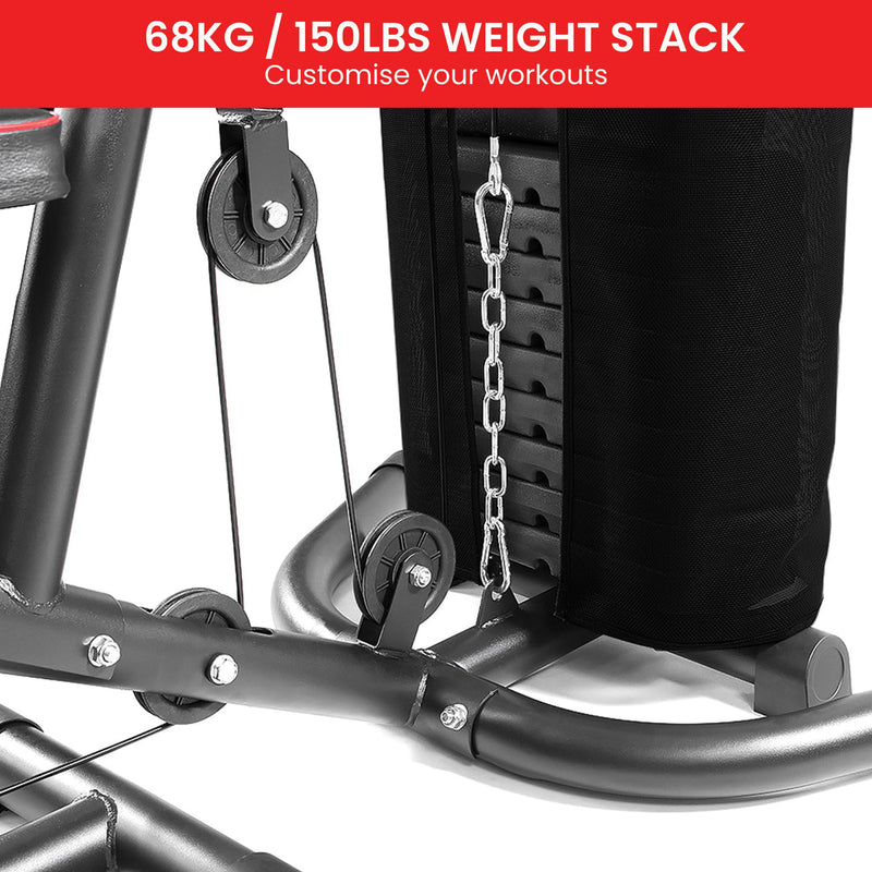 Powertrain Home Gym Multi Station – 68 kg Weight Stack & Preacher Curl