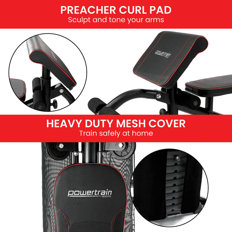Powertrain Home Gym Multi Station – 68 kg Weight Stack & Preacher Curl
