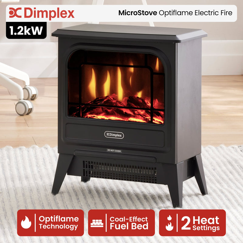 Dimplex 1.2kW MicroStove Optiflame Electric Fire Stove