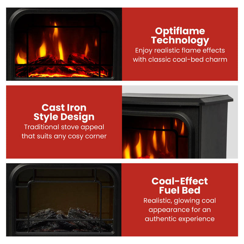 Dimplex 1.2kW MicroStove Optiflame Electric Fire Stove