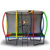 Kahuna 8ft x 11ft Rainbow Trampoline with Safety Enclosure & Hoop